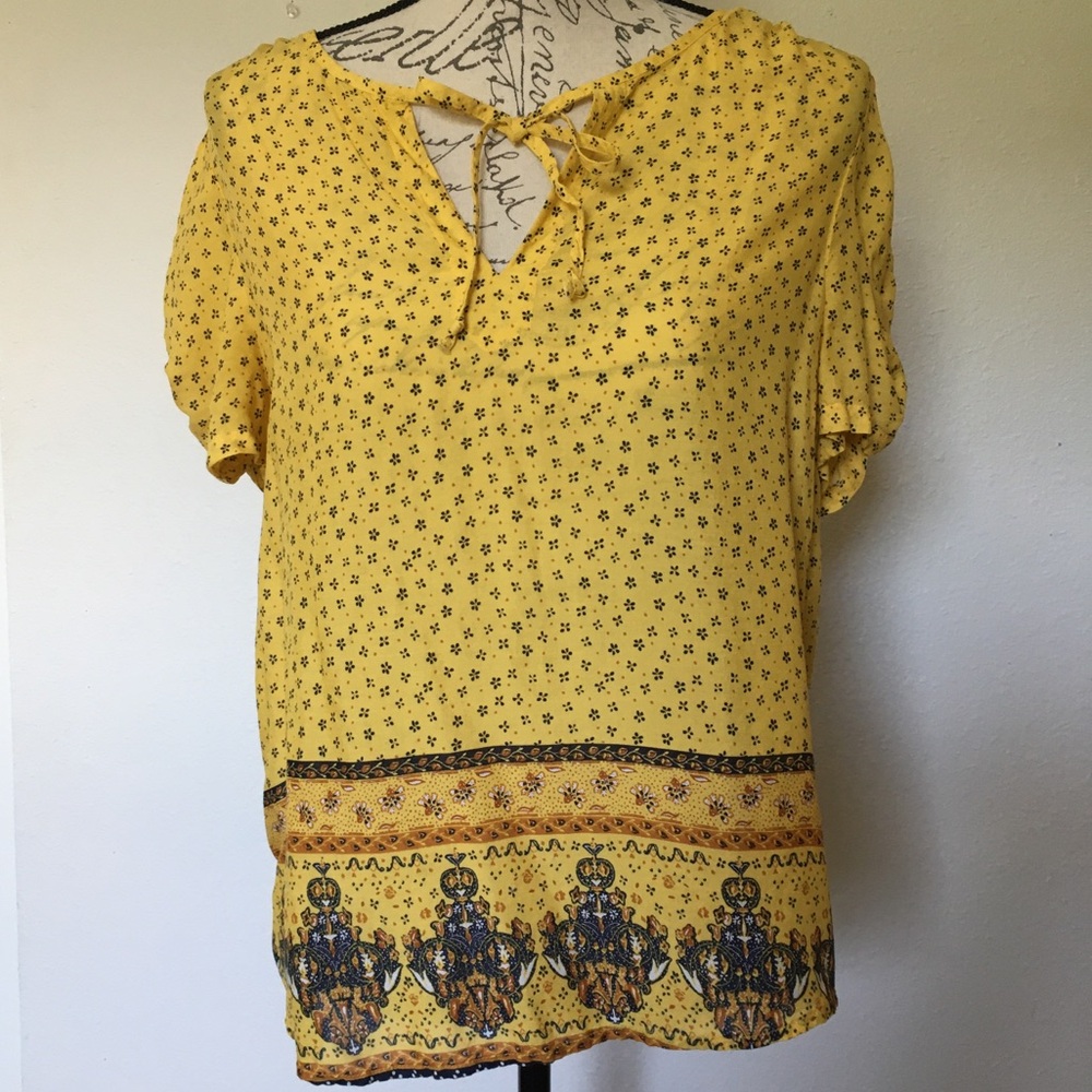 Lucky Brand Floral Boho Viscose Blouse